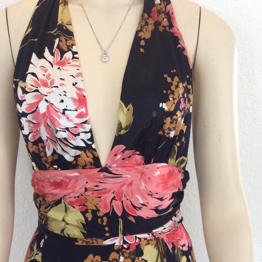 Silk Floral Halter Dress